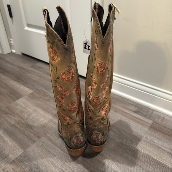 Liberty Black Garden Tan Floral Tall LB7129148 Cowboy Western Boots - Picture 9 of 16